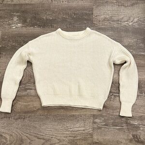 Women's Small Cropped Urban Outfitters Cream Cable Knit Sweater